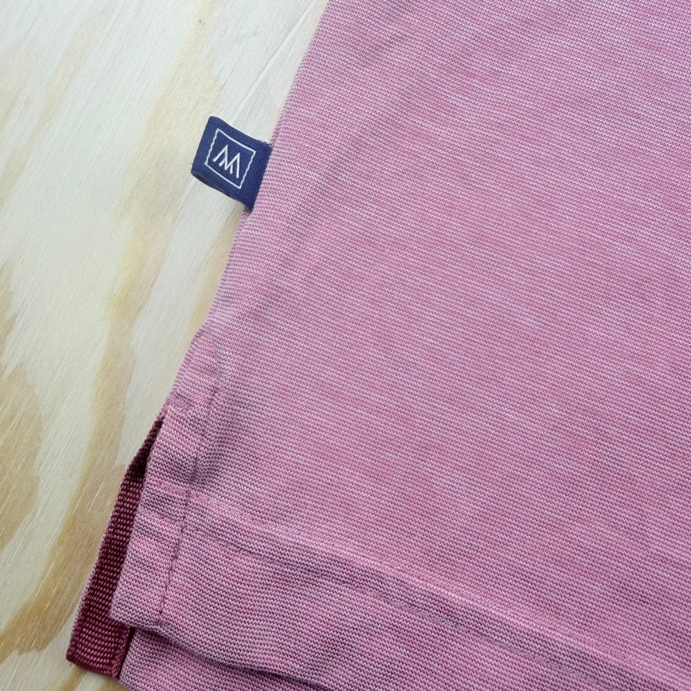 Mizzen + Main Mens Trim Fit Performance Polo Shirt Pink Heathered Medium M - Picture 8 of 8